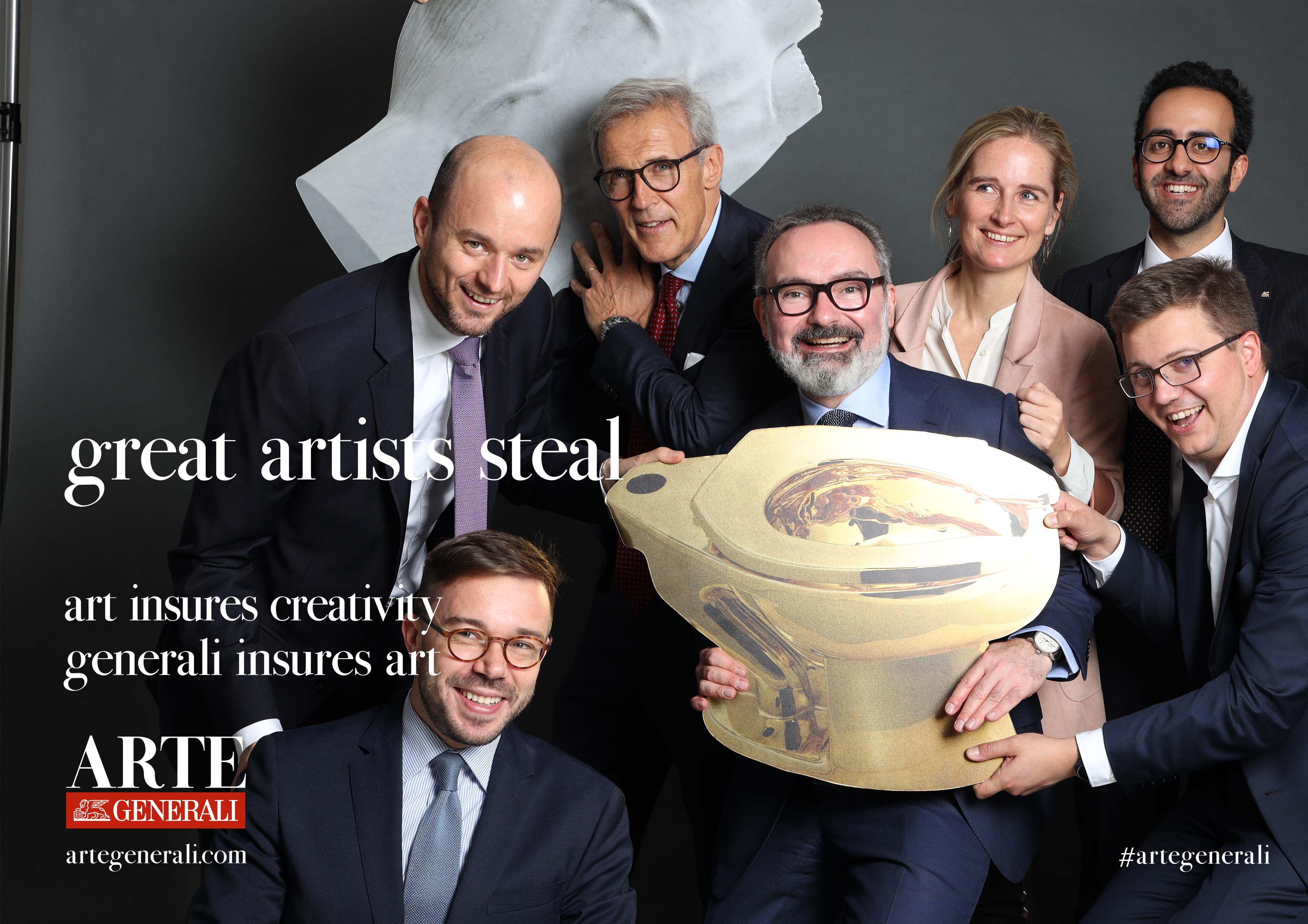 Part of the team supporting Arte Generali at the Instagram corner (credits Oliviero Toscani Studio)