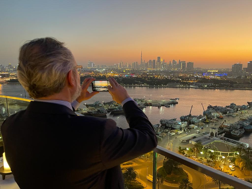 Jean Gazancon taking photo in Abu Dhabi